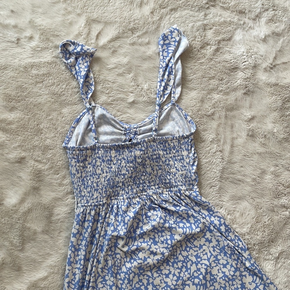 Floral Ruffle Strap High Low Cut Out Dress - Picture 5 of 9